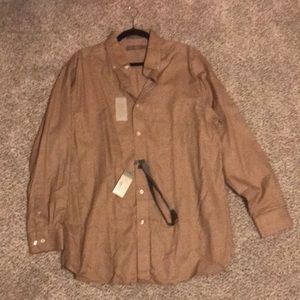 Tan/beige button down shirt
